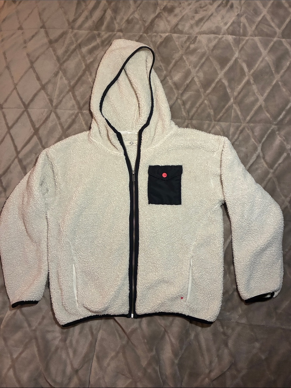 UGG Kadence Women’s Sherpa Hoodie Jacket Sz Small